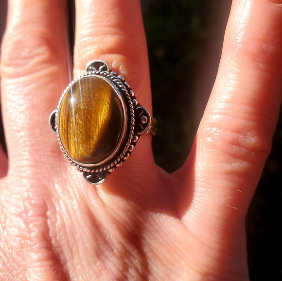 New Tiger Eye 925 Silver Ring. - Picture 11 of 16